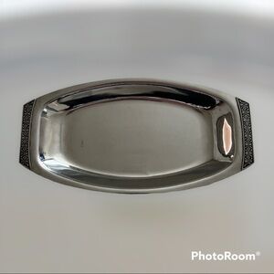 Vintage stainless steel serving tray